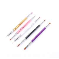 New Design 5pcs Set Aluminum Handle Private Label Nail Art Brushes With Logo