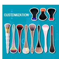 Manicure Powder Wood Gel Polish Acrylic OEM Double Head Nail Cleaning Remover Dust Art Glitter Painting Brush Set Kolinsky