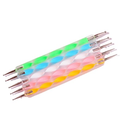 5 pcs set DIY tools nail art double head nail picker pencil